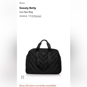 Sweaty Betty Icon gym / diaper bag
